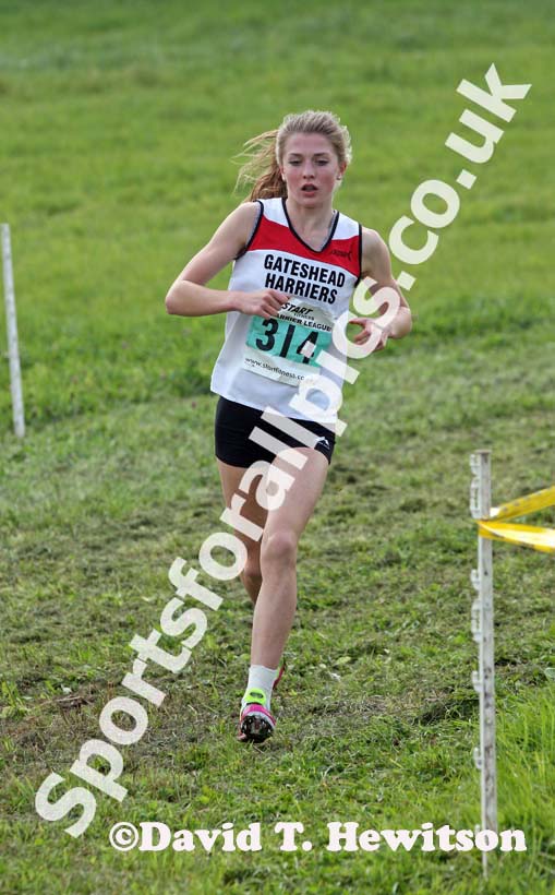 Kate Waugh (Gateshead) winner of the under-15 girls at the Sherman Cup, Hedley Farm, Tanfield,  County Durham.